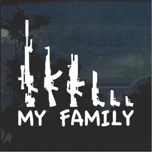 Gun Family Window Decal Sticker a2