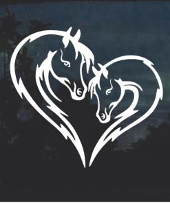 Horse Love Heart Head Window Decal Sticker