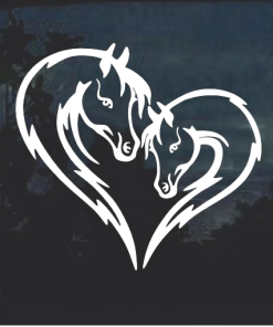 Love Heart Horse Head Window decal Sticker