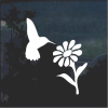 Hummingbird and Daisy Flower window decal Sticker