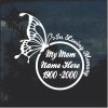 In Loving Memory of Mom Butterfly Round Decal Sticker