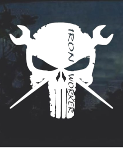 Iron Worker Punisher Skull window Decal Sticker