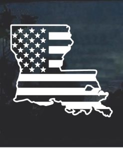 Louisiana American flag window sticker decal