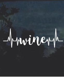 Love Wine Heartbeat EKG Window Decal Sticker