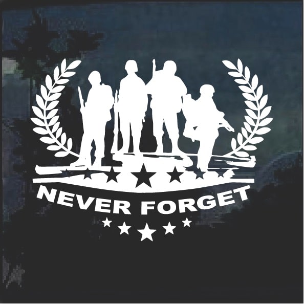 Never forget Military Honor window decal sticker