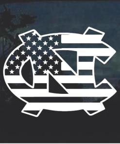 North Carolina Tarheels UNC Flag Decal Sticker