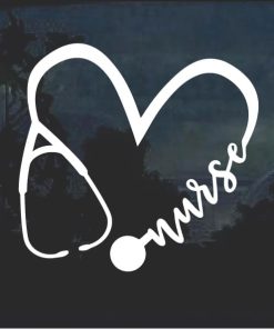 Nurse Heart Stethoscope Window Decal Sticker a6
