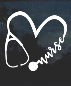 Heart Stethoscope nurse a6 Window Decal Sticker