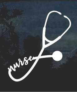 Nurse life Heart Stethoscope a7 Window Decal Sticker