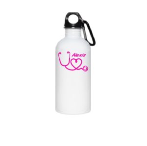 Nurse Heart Water Bottle Decal with Name