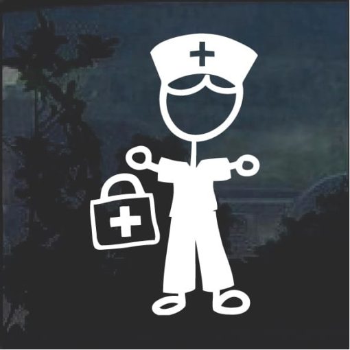 Nurse Nursing Male Sticker Figure Window Decal Sticker