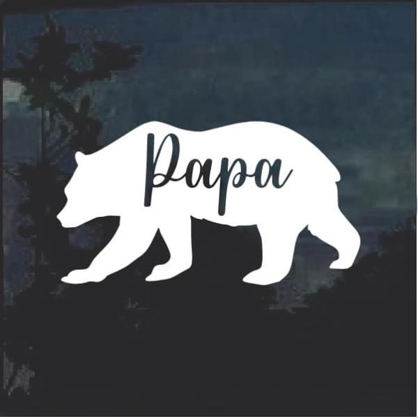 Papa Bear Car Window Decal Sticker