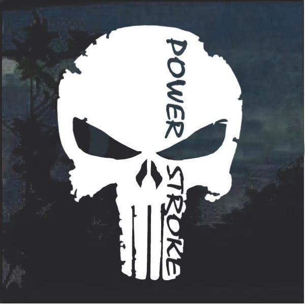 Power Stroke Punisher Window Decal Sticker