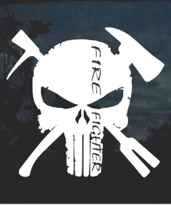 Punisher Skull Fire Fighter Fire DepartmentWindow Decal Sticker