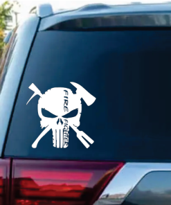Punisher Skull Fighter Fire Department Window Decal Sticker