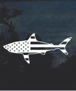 Shark American Flag Decal Sticker