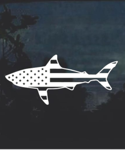 Shark American Flag window decal Sticker