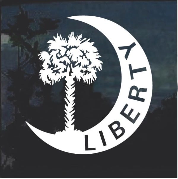 South Carolina Liberty Palm Tree Decal Sticker