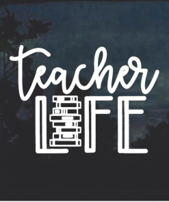 Teacher Life Books Window Decal Sticker