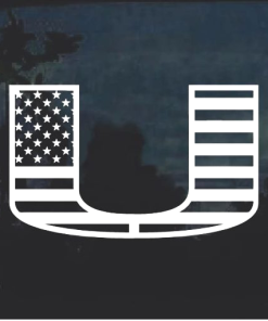 University of Miami Hurricanes Flag Decal Sticker