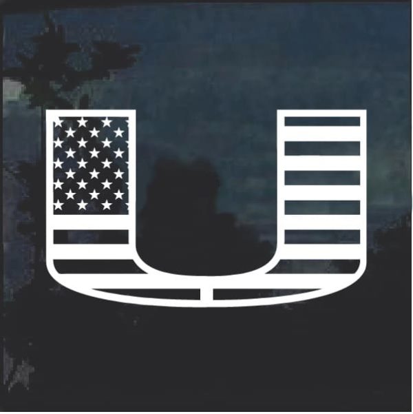 University of Miami Hurricanes Flag Decal Sticker