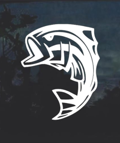 Jumping Bass Fishing Window Decal Sticker