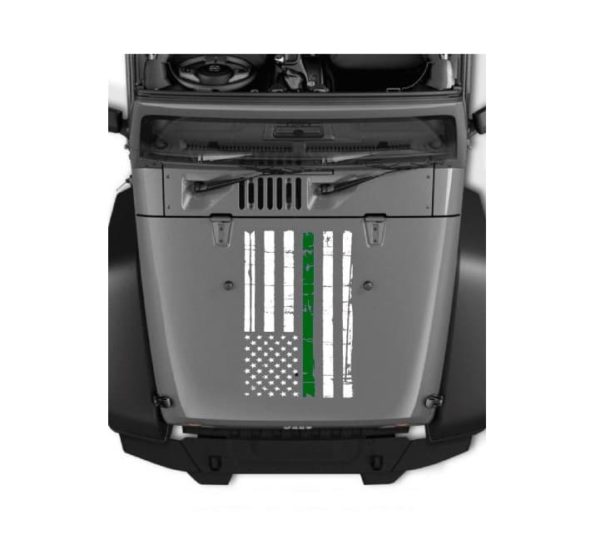 jeep hood thin Green line Military decal sticker
