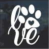 love Dog Paw Window Decal Sticker