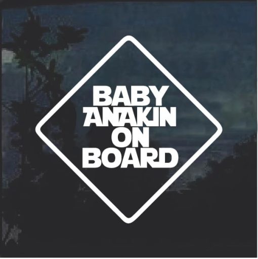 Baby Anakin On Board Window Decal Sticker