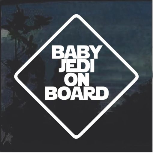 Baby Jedi On Board Window Decal Sticker