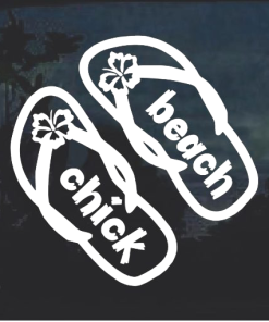 Beach Chick Flip Flops Decal Sticker