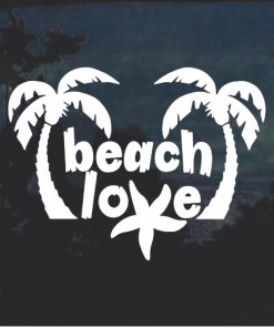 Beach Love Palm Trees Decal Sticker