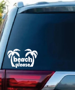 Beach Please Palm Trees Decal Sticker
