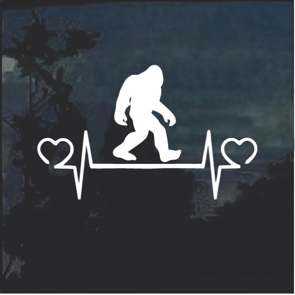 Big Foot Love Heartbeat Window Decal Sticker