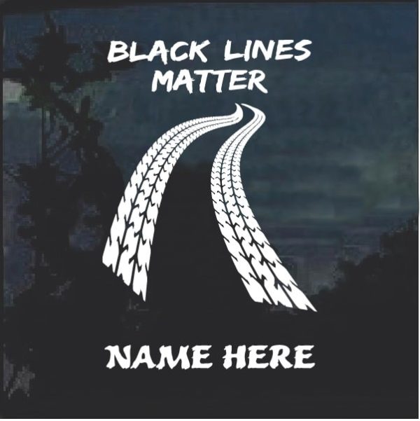 Black Lines Matter Racing Window Decal Sticker