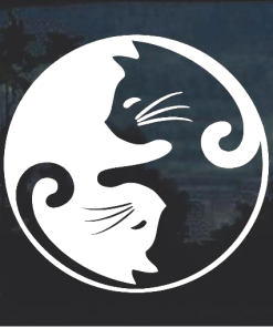 Cat Yin Yang Cat Window Decal Sticker