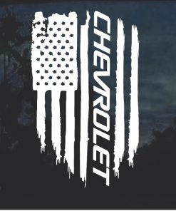 Chevy Chevrolet Weathered Flag Decal Sticker