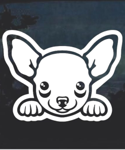Chihuahua Peeking Window Decal Sticker