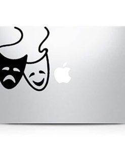 Comedy Tragedy Mask Laptop Decal Sticker