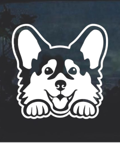 Corgi Peeking Window Decal Sticker
