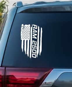 Dodge Ram 2500 Weathered Flag Decal Sticker - Dodge Decal Sticker