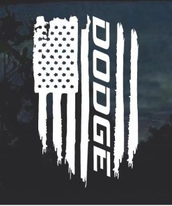 Dodge Weathered Flag Decal Sticker 2