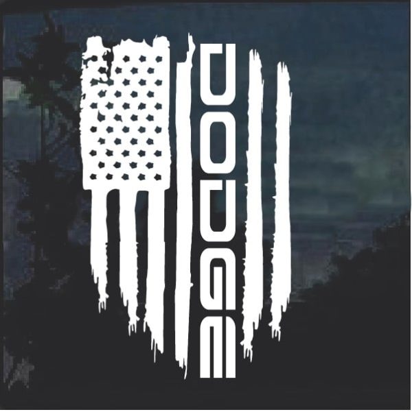 Dodge Weathered Flag Decal Sticker a2a