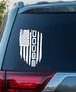 Dodge Weathered Flag a2 Decal Sticker - Dodge Decal Sticker