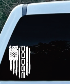 Dodge Weathered Flag a2 Decal Sticker - Dodge Decal Sticker