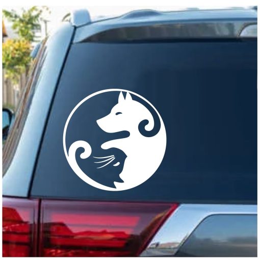 Dog and Cat Yin Yang Decal Sticker