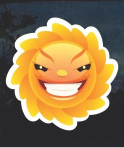 Emoji Sun Evil Smile Window Decal Sticker