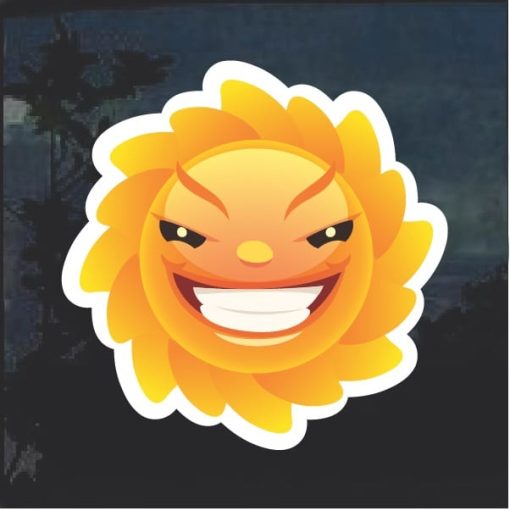Emoji Sun Evil Smile Window Decal Sticker