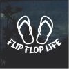 Flip Flop Life Beach Window Decal Sticker