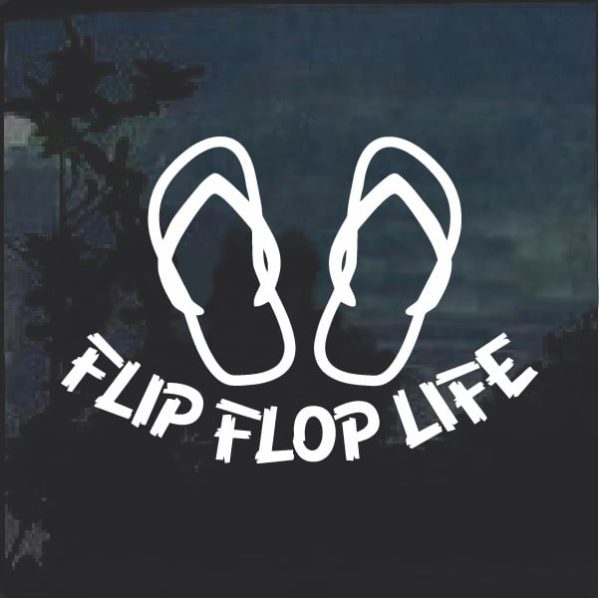 Flip Flop Life Beach Window Decal Sticker